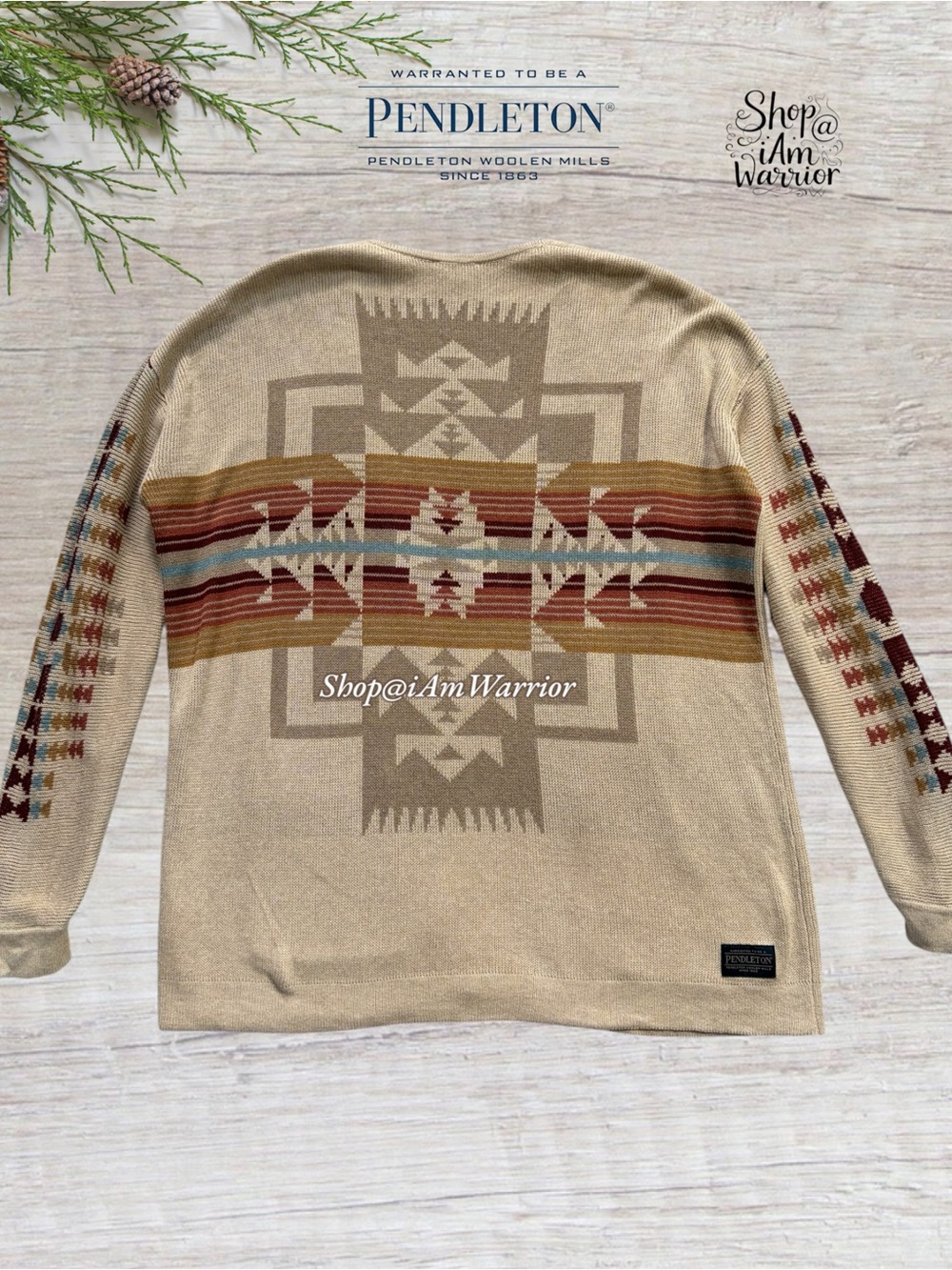 Pendleton Southwestern Geometric Long Cardigan Duster Sweater *shop@iAmWarrior - Picture 5 of 12